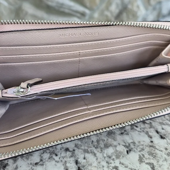 Michael Kors Jet Set Pink Studded Wallet - Picture 3 of 6